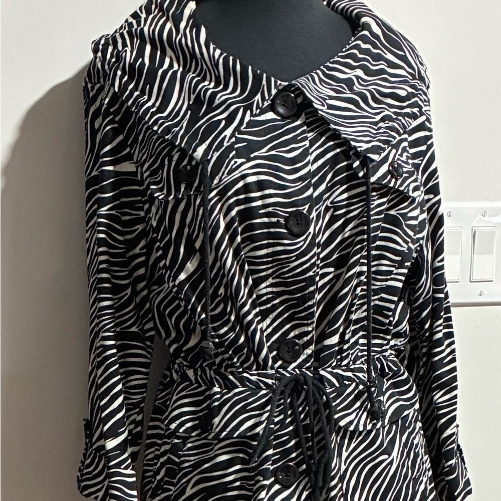 Elementz Black and White Zebra Print Bomber Jacket